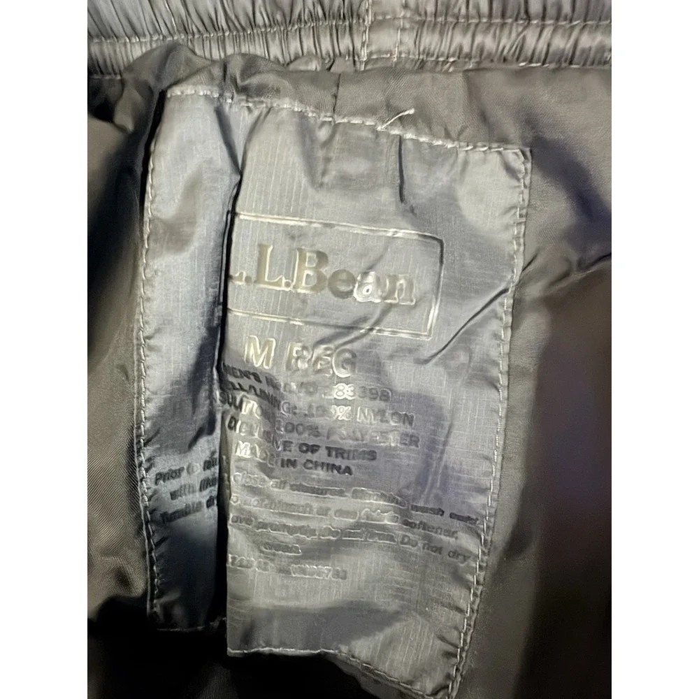 LL Bean Pants Mens MEDIUM BLACK Insulated Quilted Primaloft Stow Hiking Outdoors